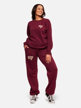 Call Her Daddy Cooper’s Cafe Sweatpants Maroon Joggers Small Fleece Lined